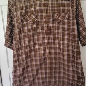 Billabong Brown Plaid Short-Sleeve Button-Down Shirt